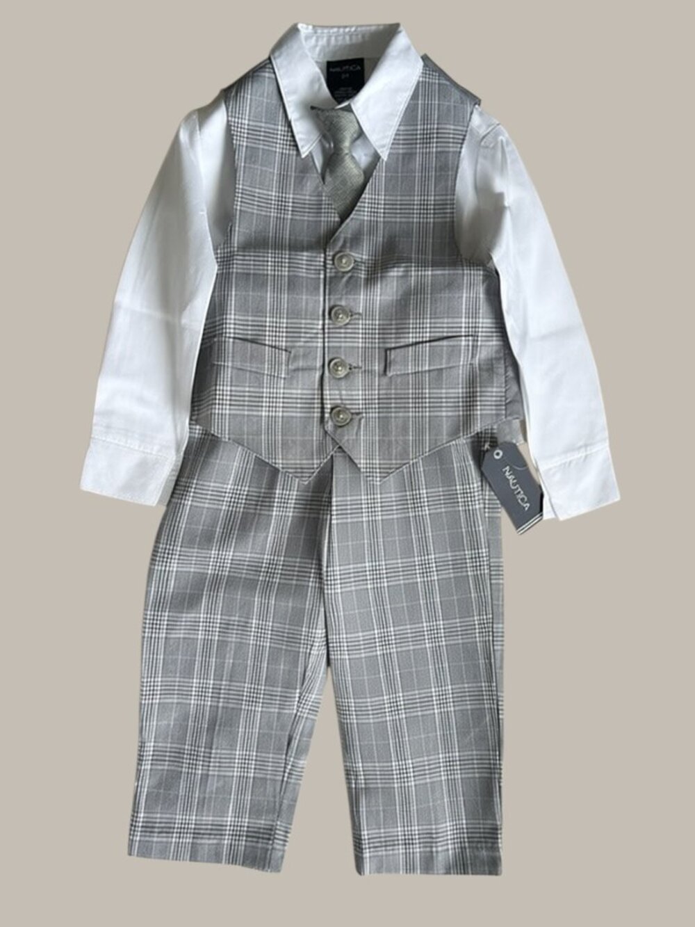 NWT Nautica Toddler Boy 4-Piece Formal Vest & Pants Suit Set Size 2T